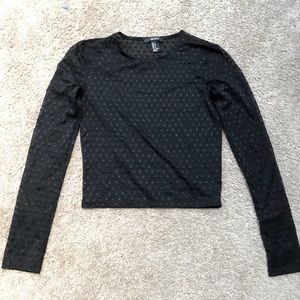 Sheer Black Star Long Sleeve Top